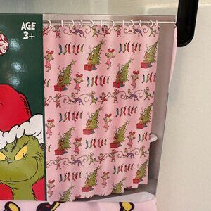 THE GRINCH DR. SEUSS PINK CHRISTMAS WHOVILLE FABRIC SHOWER CURTAIN 70x72" NWT